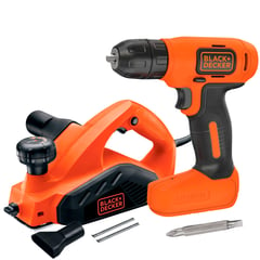 BLACK+DECKER - Kit Cepillo Eléctrico 650W + Atornillador 8V