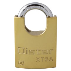 OISTER - Candado XTRA con hombros 50mm Fierro color bronce.