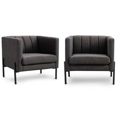 ROSEN - Set 2 Poltronas Drolet Tela Grafito