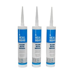 GENERICO - Pack de 3 Siliconas Neutra SealBond Color Transparente