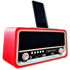 IRT - Radio Retro Vintage Bluetooth /AM /FM Recargable RETRO06 - Rojo