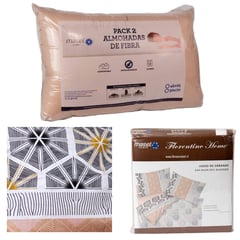 MASEL - Set jgo sabanas tie beige  y 2almohadas eco 50x7