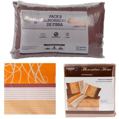 MASEL - Set jgo sabanas sinuo 1.5 p chocolate 2 almohadas eco