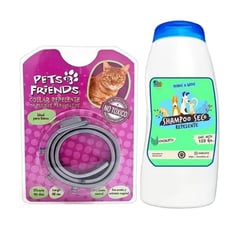 MASCOKITS - Mini Kit Para Gato Collar Antipulgas Shampoo Repelente