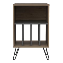 FMFURNITURE - MUEBLE FUNCIONAL CON ENTREPAÑOS FM-001C - CAFE CLARO / PLOMO