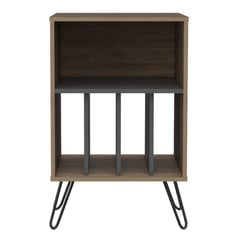 FMFURNITURE - MUEBLE FUNCIONAL CON ENTREPAÑOS FM-001C - CAFE CLARO / PLOMO