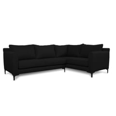 SOFAS HOME - SECCIONAL ALANNA FELPA NEGRO