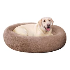 GENERICO - Cama para Perro y Gato Antiestres tipo Felpa - Café 70cm