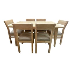 MUEBLES NATIVA - Comedor Vendetta 90x150 6 sillas beige