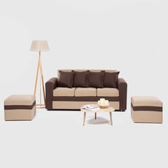 ALMORE - SOFA PARIS 2 POUF CAFÉ BEIGE