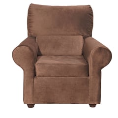 MASEL - Sillon 1C Beron Felpa Chocolate 95x90x100 cm