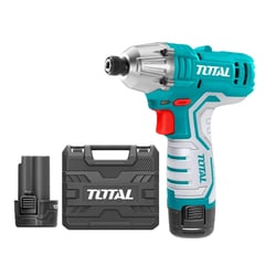 TOTAL TOOLS - Atornillador De Impacto Inalambrico 1/4 12v + 2 bateria + Cargador