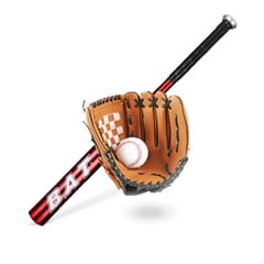 PWRFITNESS - Set Baseball Bate Aluminio Rojo