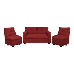 SOFAS HOME - JUEGO LIVING MATEO CHENILLE ROJO PATA PLASTICA 2C1C1C