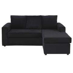 BODEVIR - Sofa Bi-L 3C Felpa 30 Negro