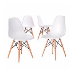 GENERICO - Pack 4 Sillas eames replica blancas