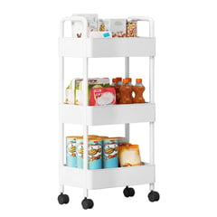 VIDITA - Carrito Carro Organizador Ruedas Multiuso 3 Niveles-Blanco