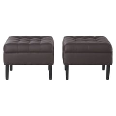 BODEVIR - Set de Poufs Wood 1C PU Chocolate