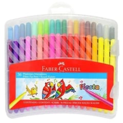 FABER-CASTELL - Plumones Fiesta 36 colores estuche rígido