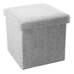 CRUSEC - Puff Silla Baul Organizador Multifuncional 38cm x 38cm GRIS