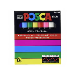 UNI POSCA - Posca Pc-3m (0.9 - 1.3mm) - Set Japonés De 8 Colores