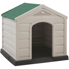 RIMAX - Casa Para Perro Grande Taupe Techo Verde 92x90x89 cms