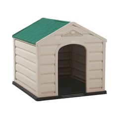 RIMAX - Casa Para Perro Pequeña Taupe Techo Verde 68x61x58