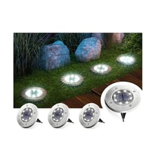 GENERICO - Pack X4 Luz Led Solar Con Estaca Exterior Jardin 8 Led Favorito