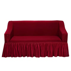 MODA ALFOMBRAS - Funda para sofa 2 cuerpos burdeo 135 x 85 cm