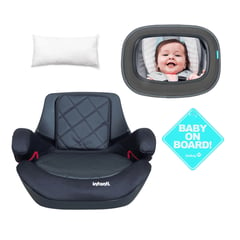 INFANTI - Alzador Go Isofix Black Stone letrero espejo almohadilla