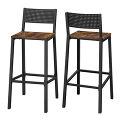 VASAGLE - 2 Taburetes Sillas de Bar Metal Black