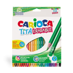CARIOCA - Lápices Hexagonal Borrable (24 Colores)