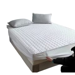 GENERICO - Cubrecolchon Impermeable 1plaza Funda Para Almohada Blanco