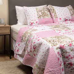 CASATUA - Cubrecama Cobertor Quilt Reversible Estampado King SuperKing