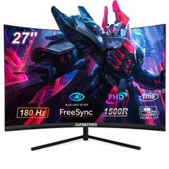 XUNDEFINED - Monitor Gamer Curvo 27 pulgadas Full HD 180Hz 1ms FreeSync HDMI