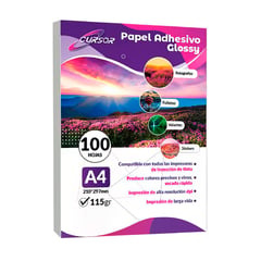 CURSOR - Papel Fotográfico Adhesivo 115 Gr A4 Pack De 100