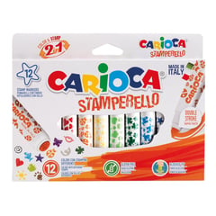 CARIOCA - Plumones Stamperello doble punta con sello(12 colores)