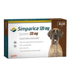 GENERICO - Antiparasitario Externo Simparica 120mg 40 a 60 kg x 3 comp