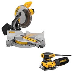 DEWALT - Sierra Ingleteadora 12" 15Ah + Lijadora Orbital 230W