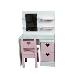 MUEBLES KIDS - Tocador y silla infantl Rosado corazon