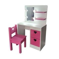 MUEBLES KIDS - Tocador y silla infantl Fucsia corazon