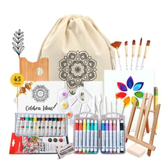 CELEBRA IDEAS - Set de Arte pintura con marcadores Acrílicos Kit 45 pcs.