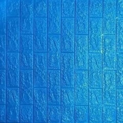 GENERAC - Pack 10 Lamina Papel Mural Autoadhesivo 3d Ladrillo azul