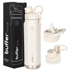 BUFFER FLASK - Termo Botella Agua Termica Acero Inox Buffer+Tapa - Blanco