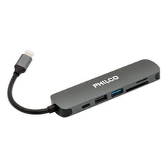 PHILCO - Adaptador Multipuerto USB-C (HDMI, USB, SD/ MicroSD)