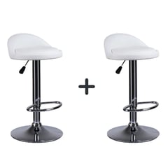 SM - Piso Bar Silla tabuerete Paris Blanco Crudo PACK X2