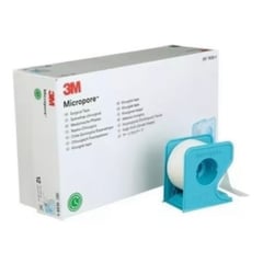 3M - TELA MICROPORE 2.5 CM X 9.1 M X 12 UNIDADES con carrete