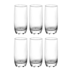 ALLEGRA - Set 6 Vasos Altos De Vidrio 390ml Mojitos Cocteles Bebidas