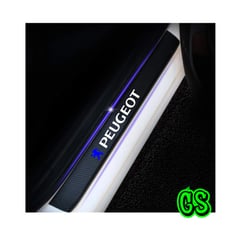GRAVITY - Cubre Zocalo Adhesivo Fibra Carbono Protector Peugeot 4pcs