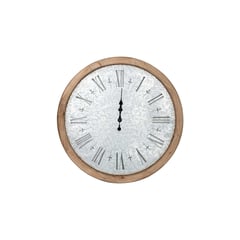 BORIA - Reloj de pared decorativo de madera y metal rústico